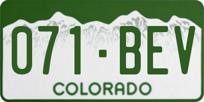 CO license plate 071BEV