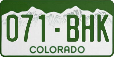 CO license plate 071BHK