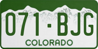 CO license plate 071BJG