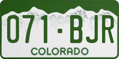 CO license plate 071BJR