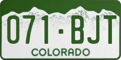 CO license plate 071BJT