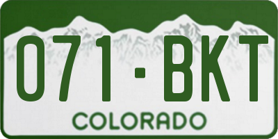CO license plate 071BKT