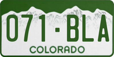 CO license plate 071BLA