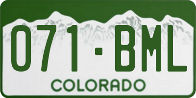 CO license plate 071BML