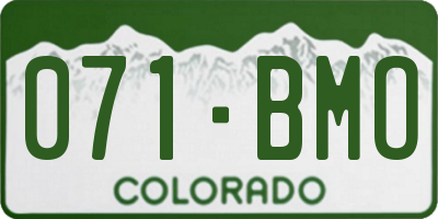 CO license plate 071BMO