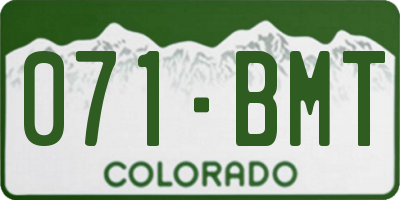 CO license plate 071BMT