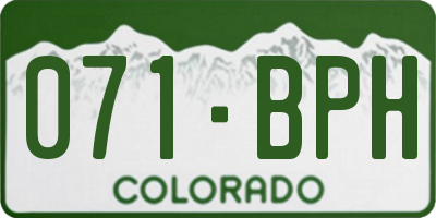 CO license plate 071BPH