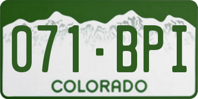 CO license plate 071BPI