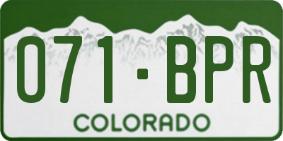CO license plate 071BPR