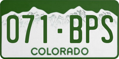CO license plate 071BPS
