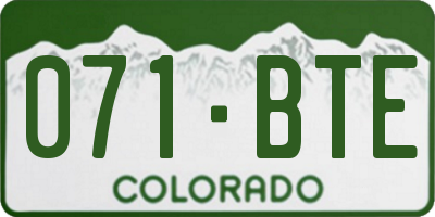 CO license plate 071BTE