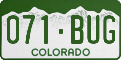 CO license plate 071BUG