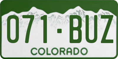 CO license plate 071BUZ