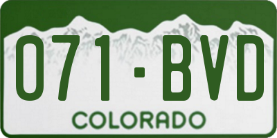 CO license plate 071BVD