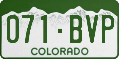 CO license plate 071BVP