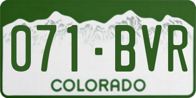 CO license plate 071BVR