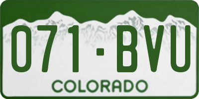 CO license plate 071BVU