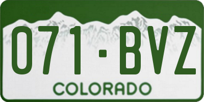 CO license plate 071BVZ