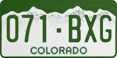 CO license plate 071BXG