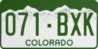 CO license plate 071BXK