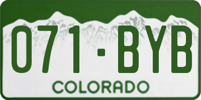 CO license plate 071BYB