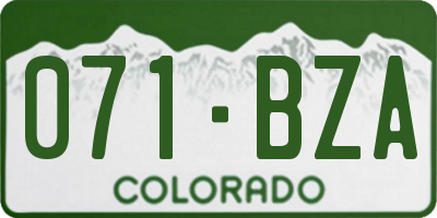 CO license plate 071BZA
