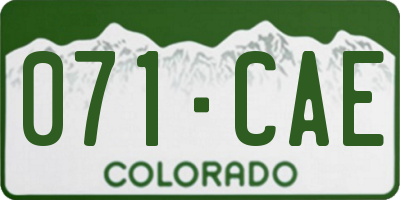 CO license plate 071CAE