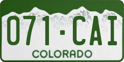 CO license plate 071CAI