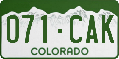 CO license plate 071CAK