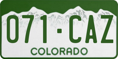 CO license plate 071CAZ