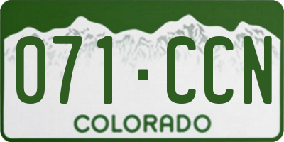 CO license plate 071CCN