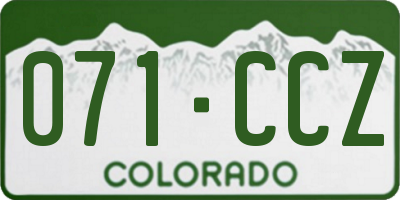 CO license plate 071CCZ