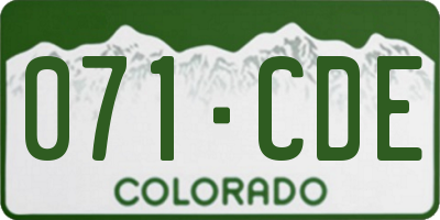 CO license plate 071CDE