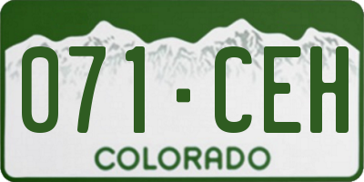 CO license plate 071CEH