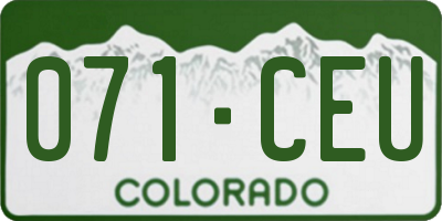 CO license plate 071CEU