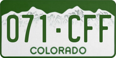 CO license plate 071CFF