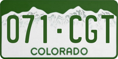 CO license plate 071CGT