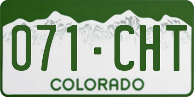 CO license plate 071CHT
