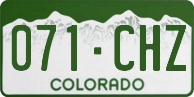 CO license plate 071CHZ