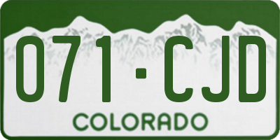 CO license plate 071CJD