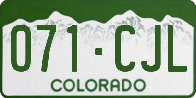 CO license plate 071CJL