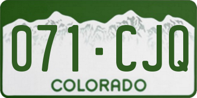 CO license plate 071CJQ
