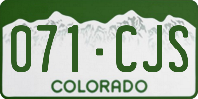 CO license plate 071CJS