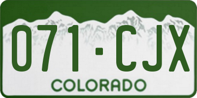 CO license plate 071CJX