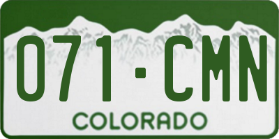 CO license plate 071CMN