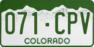 CO license plate 071CPV