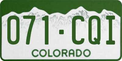 CO license plate 071CQI