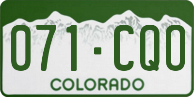 CO license plate 071CQO