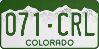 CO license plate 071CRL