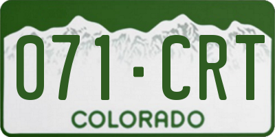 CO license plate 071CRT